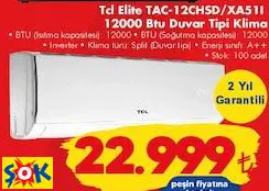 TCL ELİTE TAC-12CHSD/XA511 12000 BTU DUVAR T KLİMA
